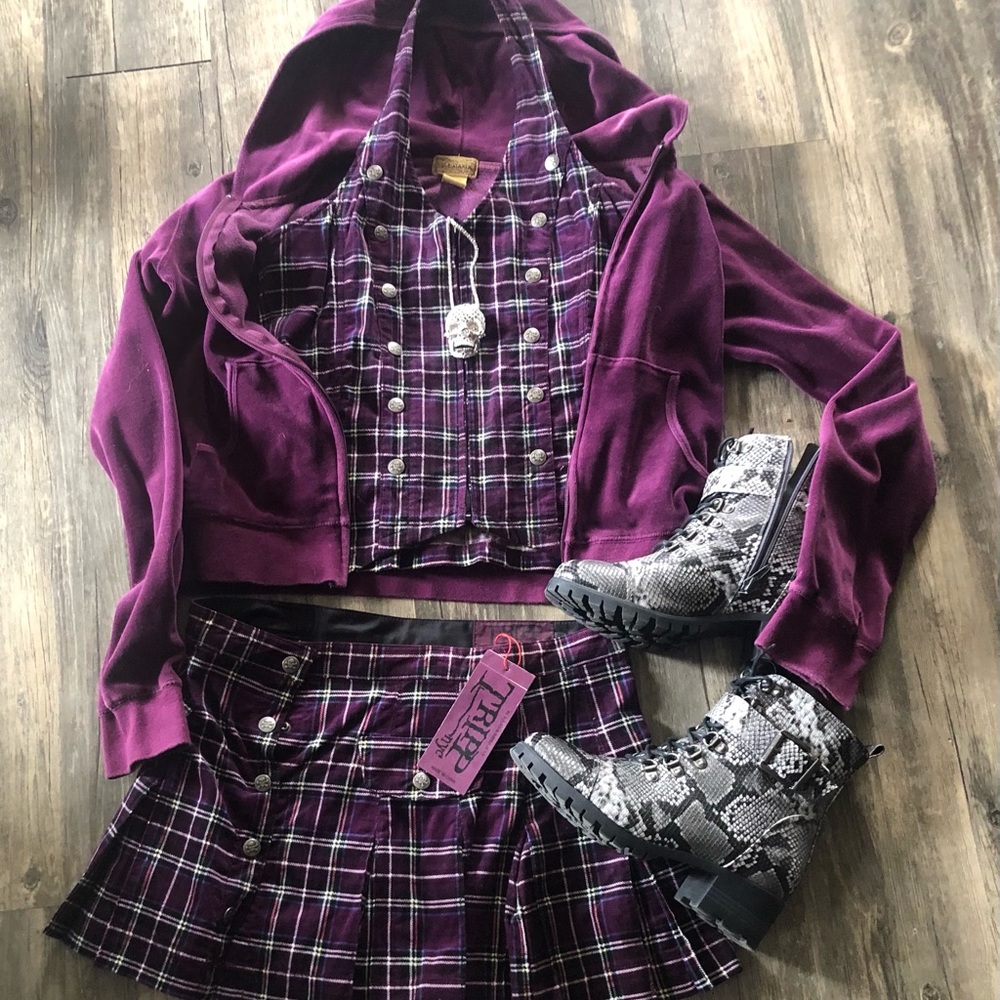 Tripp NYC purple skirt & halter.